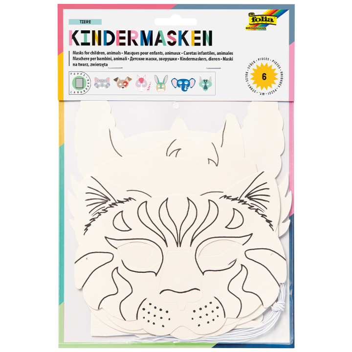 Barnmasker Djur 6-pack i gruppen Kids / Barnpyssel och kreativitet / Barnkalas hos Pen Store (131574)