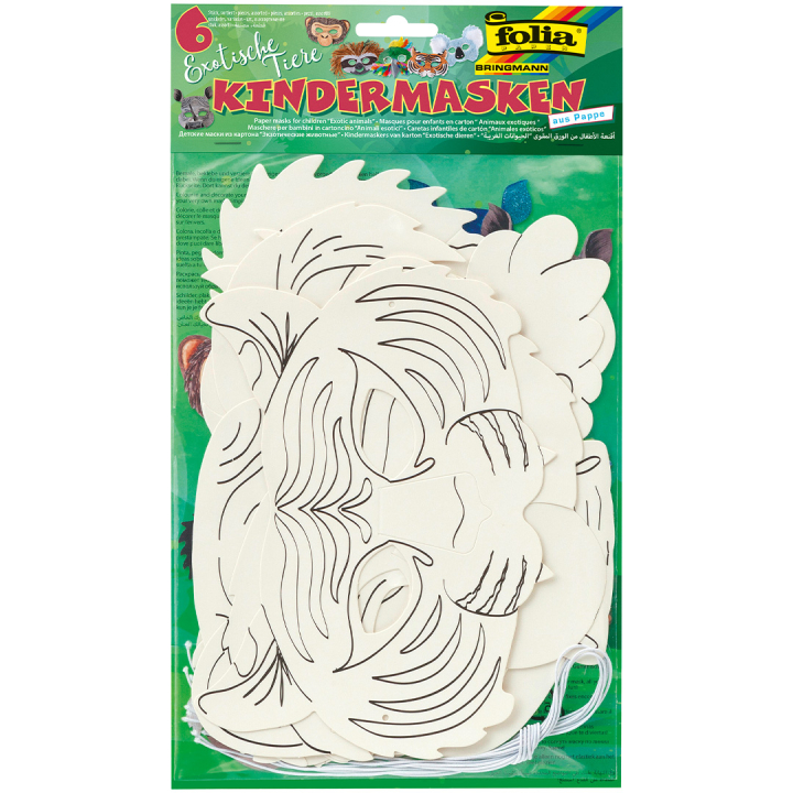 Barnmasker Exotiska djur 6-pack i gruppen Kids / Barnpyssel och kreativitet / Barnkalas hos Pen Store (131577)