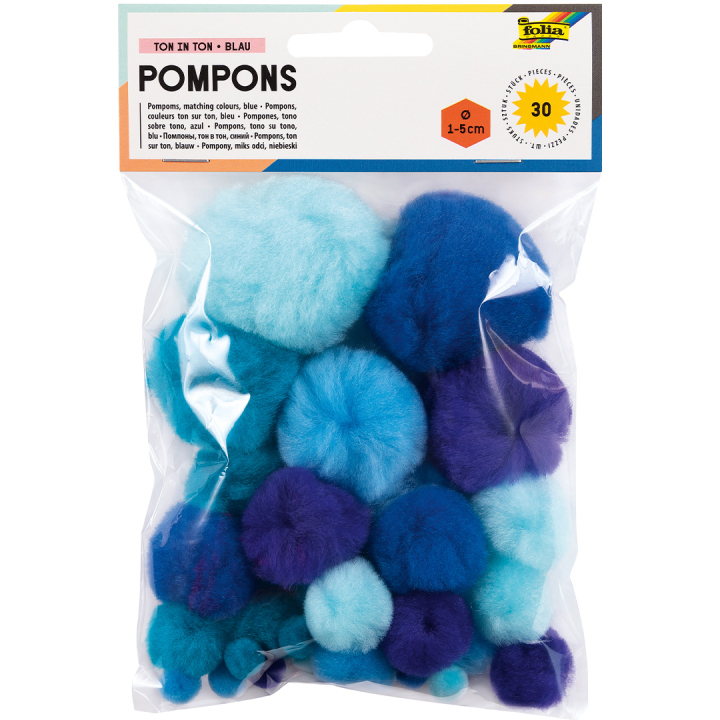 Pompoms Blå 30-pack i gruppen Skapande & Hobby / Skapa / Pyssel och DIY hos Pen Store (131634)