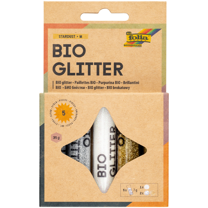 Bio Glitter Mix Stjärnstoft 5-pack i gruppen Kids / Barnpyssel och kreativitet / Glitter och paljetter  hos Pen Store (131638)