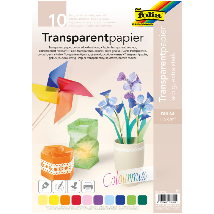 Transparent papper 115 g/m² 10-pack i gruppen Kids / Barnpyssel och kreativitet / Pysselpapper och ritblock hos Pen Store (131658)