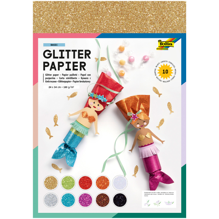 Glitterpapper 10 Ark i gruppen Kids / Barnpyssel och kreativitet / Pysselpapper och ritblock hos Pen Store (131659)