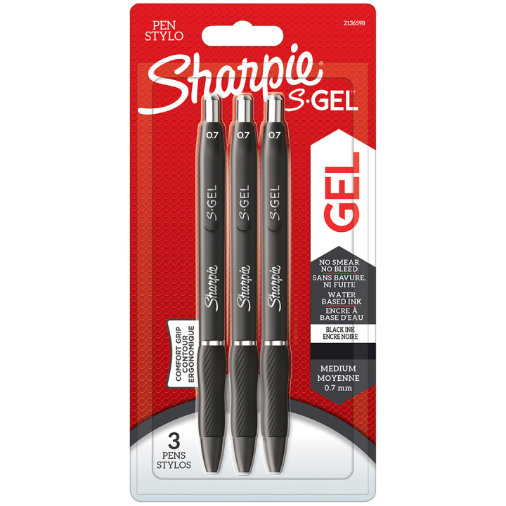 Läs mer om Sharpie S-Gel 0,7 mm 3-pack Black