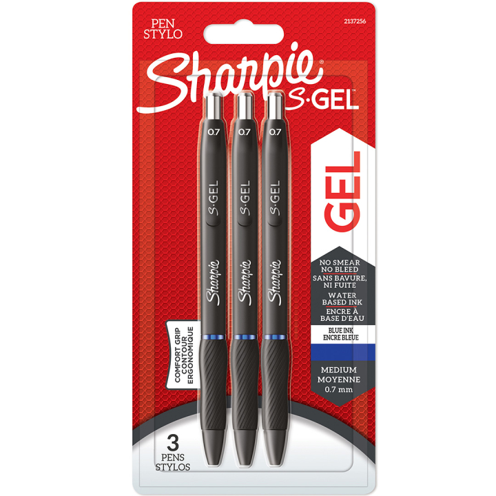 Läs mer om Sharpie S-Gel 0,7 mm 3-pack Blue