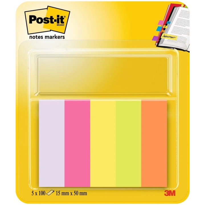 Post-it Indexflikar 15x50 5 färger i gruppen Papper & Block / Skriva och anteckna / Post-it och notisblock hos Pen Store (132699)