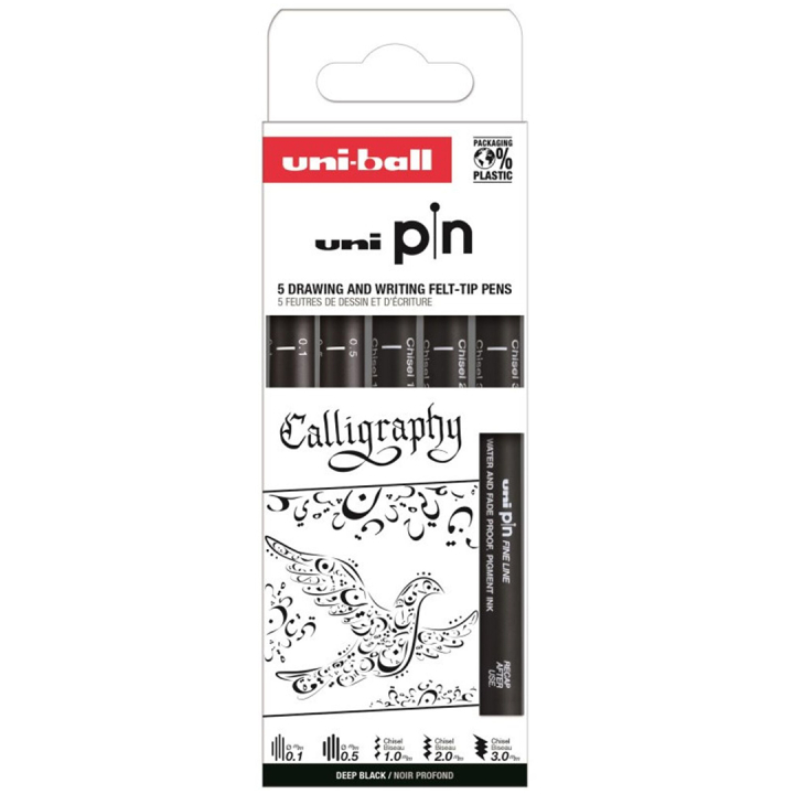 Pin Fineliner 5-set Calligraphy i gruppen Skapande & Hobby / Kalligrafi / Kalligrafipennor hos Pen Store (132724)