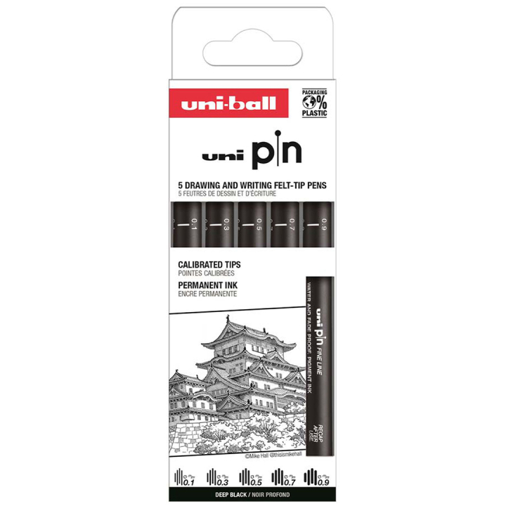 Pin Fineliner 5-set Classic 1 i gruppen Pennor / Skriva / Fineliners hos Pen Store (132725)