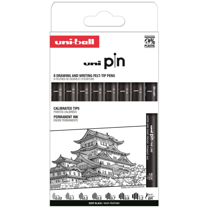 Pin Fineliner 8-set Classic 1 i gruppen Pennor / Skriva / Fineliners hos Pen Store (132726)