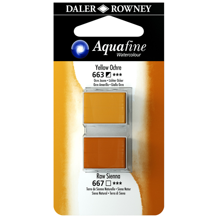 Akvarellfärg ½ - kopp Duo Yellow Ochre/Raw Sienna i gruppen Konstnärsmaterial / Konstnärsfärger / Akvarellfärg / Akvarellfärg i kopp hos Pen Store (132904)