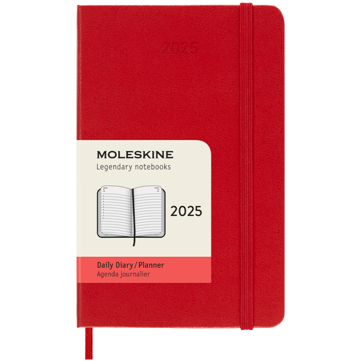 12M Daily Kalender 2025 Hardcover Pocket Red i gruppen Papper & Block / Kalendrar och almanackor / 12-månaderskalendrar hos Pen Store (133773)