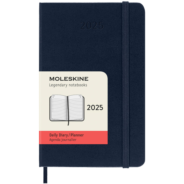 12M Daily Kalender 2025 Hardcover Pocket Sapphire Blue i gruppen Papper & Block / Kalendrar och almanackor / 12-månaderskalendrar hos Pen Store (133775)