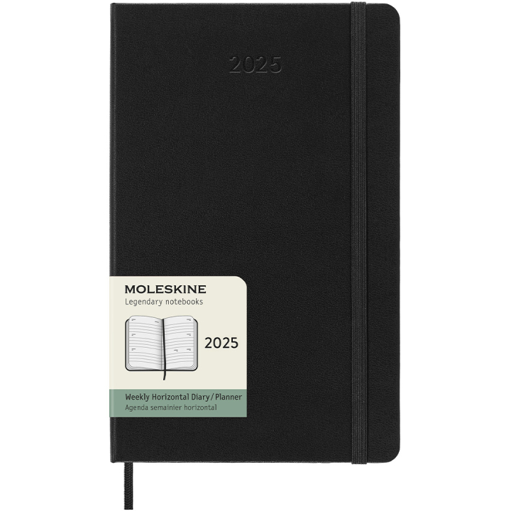 12M Weekly Notebook Horizontal 2025 Softcover Large Black i gruppen Papper & Block / Kalendrar och almanackor / 12-månaderskalendrar hos Pen Store (133789)