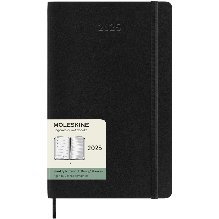 12M Weekly Notebook 2025 Hardcover Large Black i gruppen Papper & Block / Kalendrar och almanackor / 12-månaderskalendrar hos Pen Store (133792)