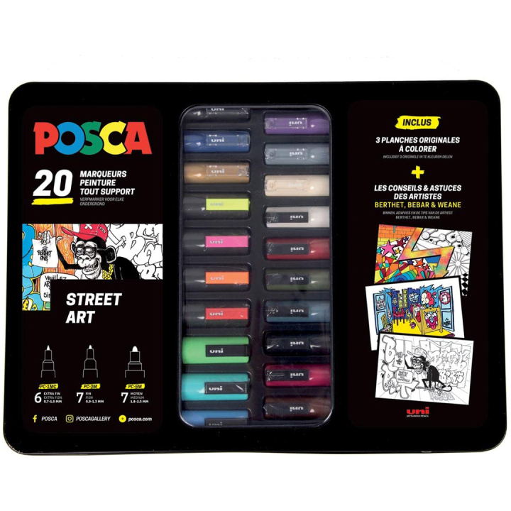 Posca Street Art 20-set i gruppen Pennor / Konstnärspennor / Akrylmarkers hos Pen Store (133848)