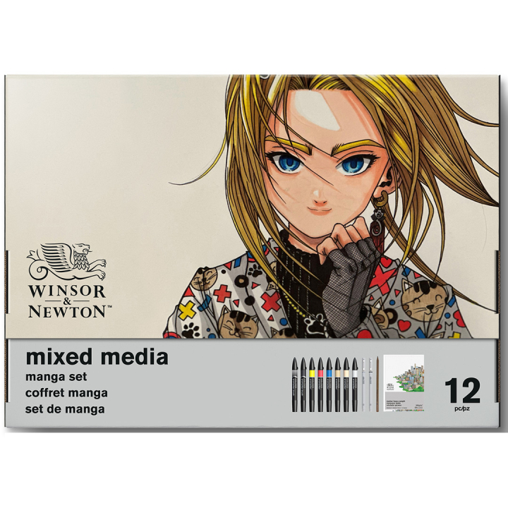 Mixed Media Graphic Art Manga 12-set i gruppen Pennor / Konstnärspennor / Illustrationsmarkers hos Pen Store (134063)