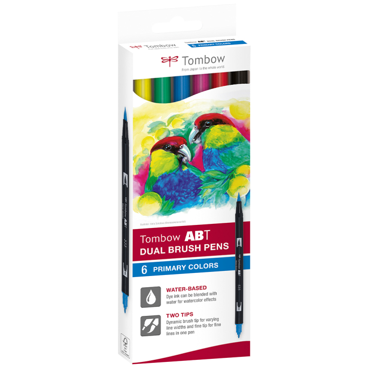 ABT Dual Brush pen 6-set Basic i gruppen Pennor / Konstnärspennor / Penselpennor hos Pen Store (134111)