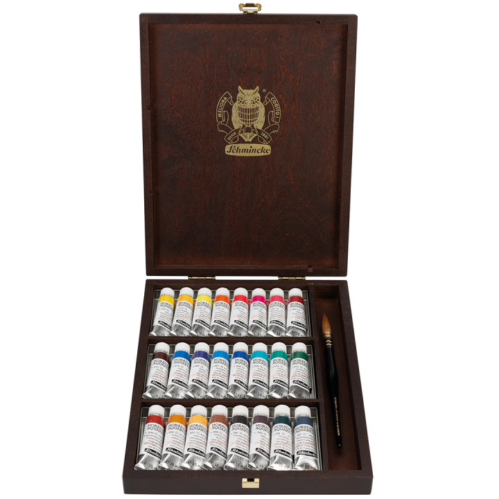 Horadam Aquarell Wooden Box 24x15 ml i gruppen Konstnärsmaterial / Konstnärsfärger / Akvarellfärg hos Pen Store (134340)