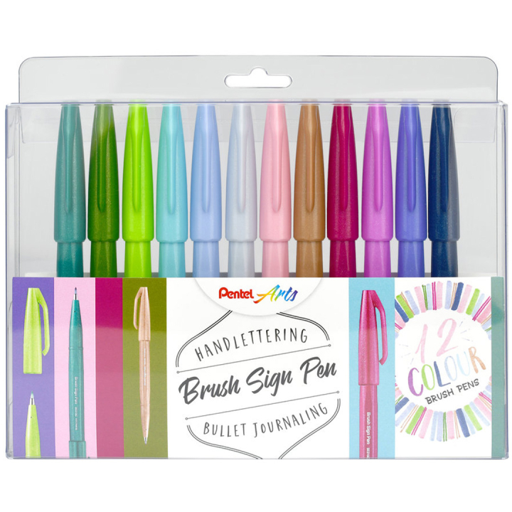 Brush Sign Pen 12-set Pastel i gruppen Pennor / Konstnärspennor / Tuschpennor hos Pen Store (134577)