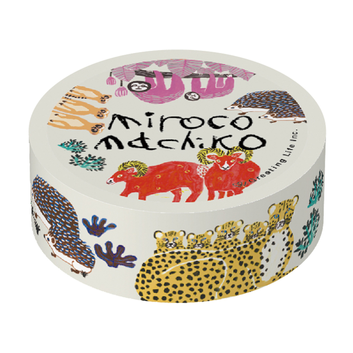 Washi-tejp Miroco Machiko Animal Family i gruppen Skapande & Hobby / Hobbytillbehör / Washi-tejp hos Pen Store (134801)