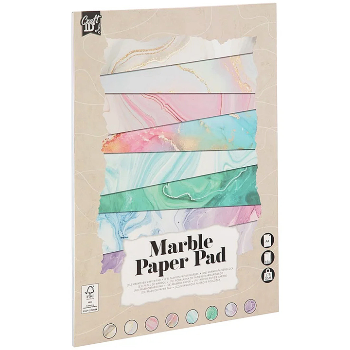 Marble Paper A4 175g 16 ark i gruppen Kids / Barnpyssel och kreativitet / Pysselpapper och ritblock / Färgat papper för barn hos Pen Store (134910)