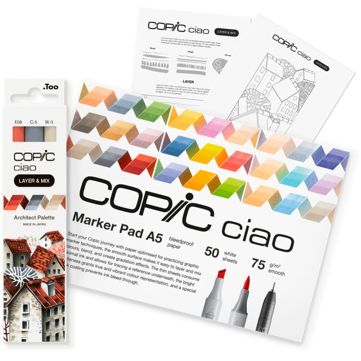 Ciao Layer & Mix 2D Starter Set Architect i gruppen Pennor / Konstnärspennor / Illustrationsmarkers hos Pen Store (135135)