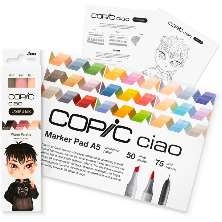 Ciao Layer & Mix Manga Starter Set Warm i gruppen Pennor / Konstnärspennor / Illustrationsmarkers hos Pen Store (135142)