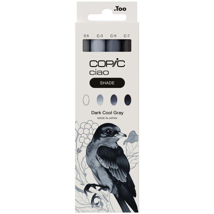 Ciao Shade Set Dark Cool Gray 4-pack i gruppen Pennor / Konstnärspennor / Illustrationsmarkers hos Pen Store (135146)