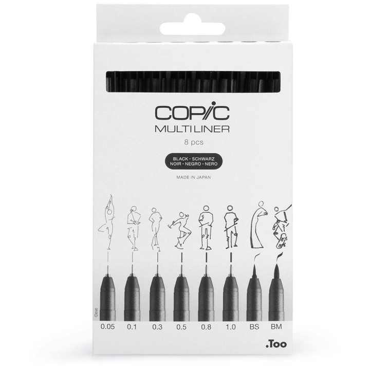 Multiliner Classic 8-set Black i gruppen Pennor / Skriva / Fineliners hos Pen Store (135151)