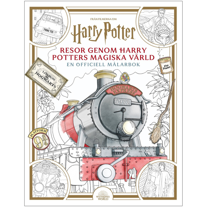 Resor genom Harry Potters magiska värld : en officiell målarbok i gruppen Kids / Barnpyssel och kreativitet / Målar- och pysselböcker / Målarböcker hos Pen Store (135394)