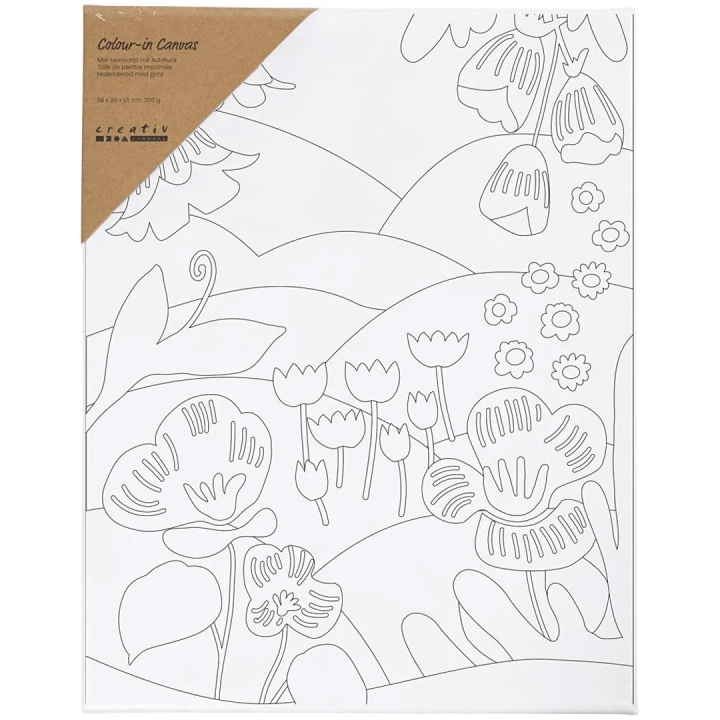 Målarduk med tryck 24x30cm 360g Blommigt landskap i gruppen Kids / Måla och skapa / Målartillbehör för barn hos Pen Store (135415)