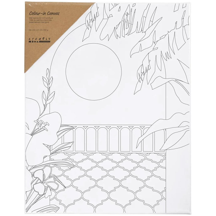 Målarduk med tryck 24x30cm 360g Solig terrass i gruppen Konstnärsmaterial / Ateljé / Målardukar / Målarduk akrylfärg hos Pen Store (135418)