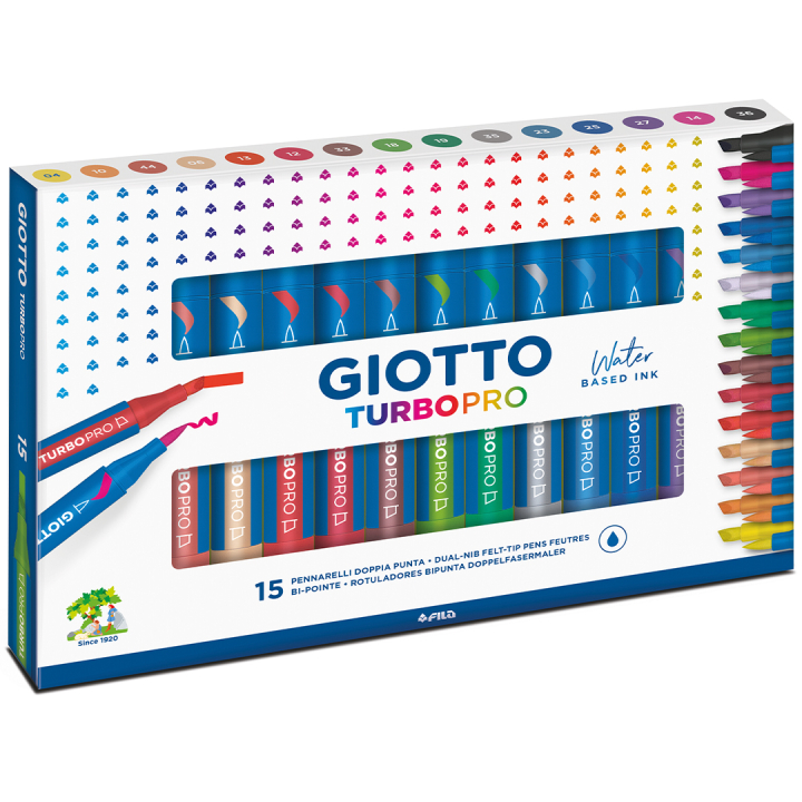 Turbo Pro Dual Tip Marker Pen 15-set i gruppen Pennor / Konstnärspennor / Akvarellmarkers hos Pen Store (135467)