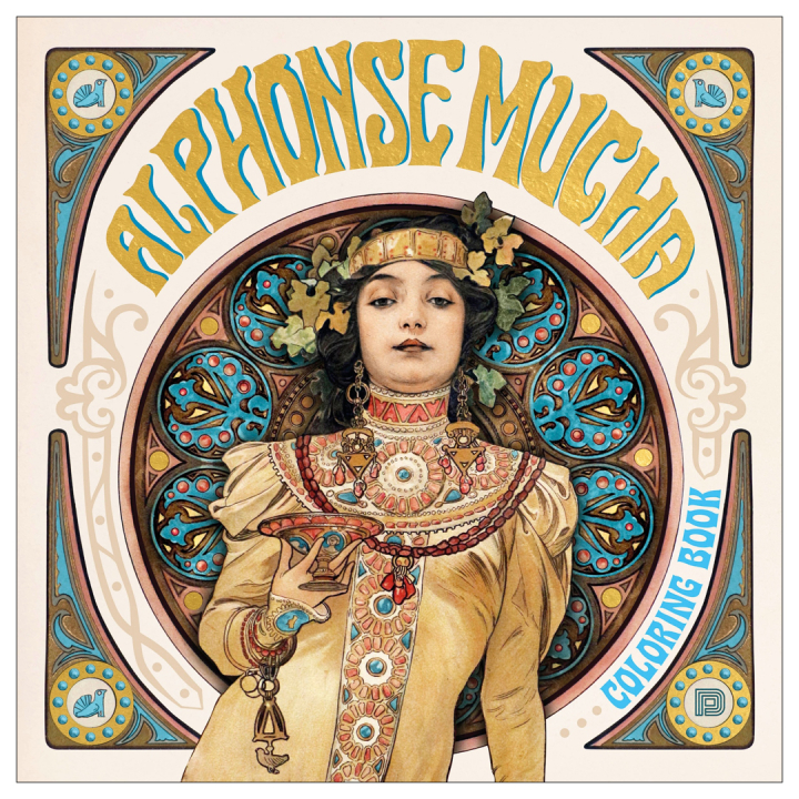 Alphonse Mucha Coloring Book i gruppen Skapande & Hobby / Böcker / Målarböcker för vuxna hos Pen Store (135494)