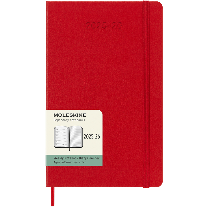 Kalender 18M WeekNote Hard Cover Large Red i gruppen Papper & Block / Kalendrar och almanackor / 18-månaderskalendrar hos Pen Store (135602)