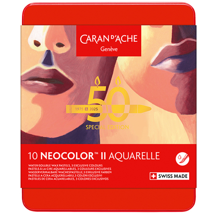 Neocolor II Aquarelle 50 Years Portrait 10-set i gruppen Konstnärsmaterial / Konstnärsfärger / Pastell / Vaxpasteller hos Pen Store (135629)