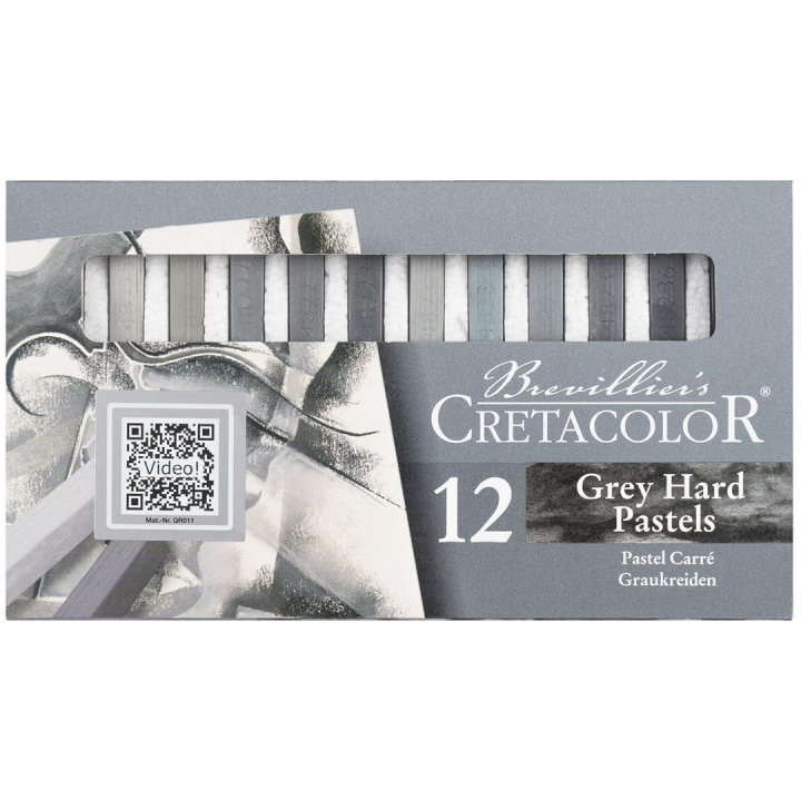 Pastellkritor Hårda Gråskala 12-set i gruppen Konstnärsmaterial / Kritor och blyerts / Pastellkritor hos Pen Store (135650)