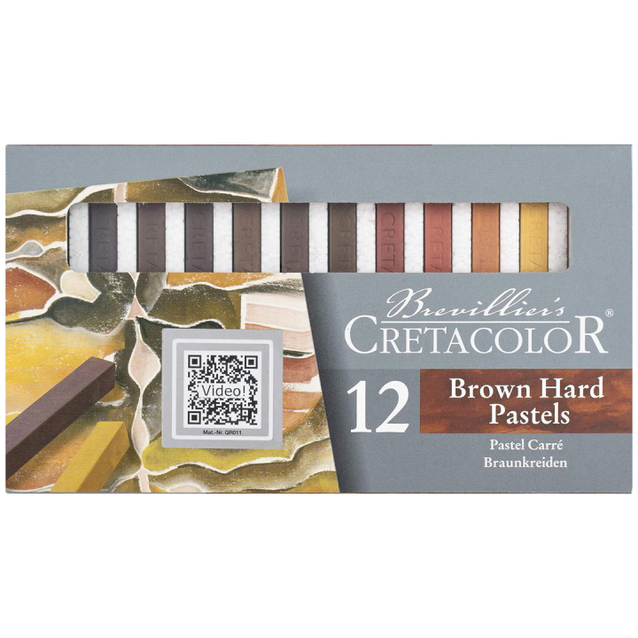 Pastellkritor Hårda Brun/Röd 12-set i gruppen Konstnärsmaterial / Kritor och blyerts / Pastellkritor hos Pen Store (135651)