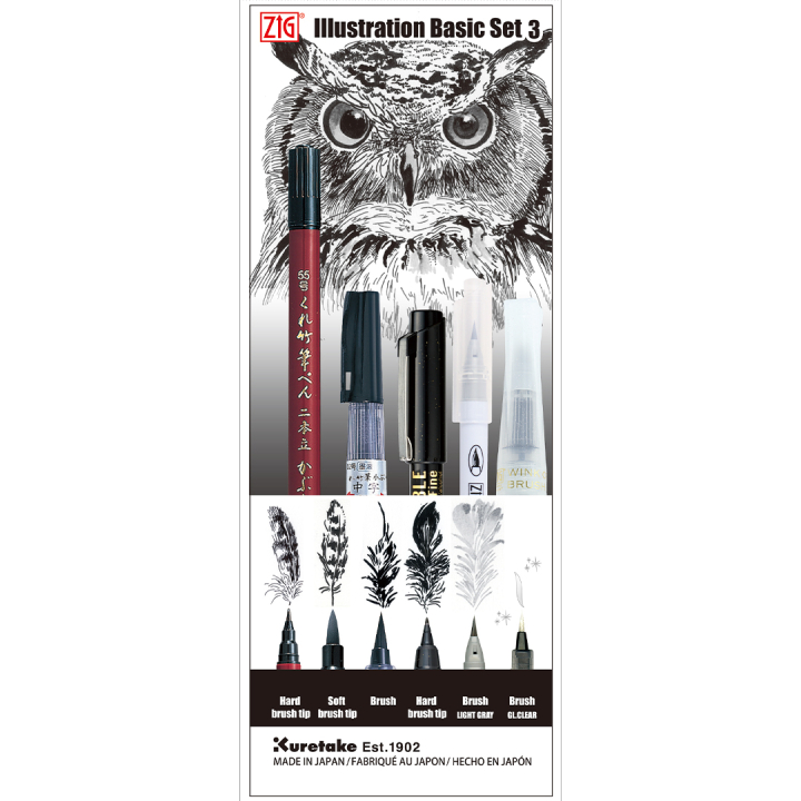 Inktober Illustration Basic 5-set i gruppen Pennor / Konstnärspennor / Penselpennor hos Pen Store (135666)