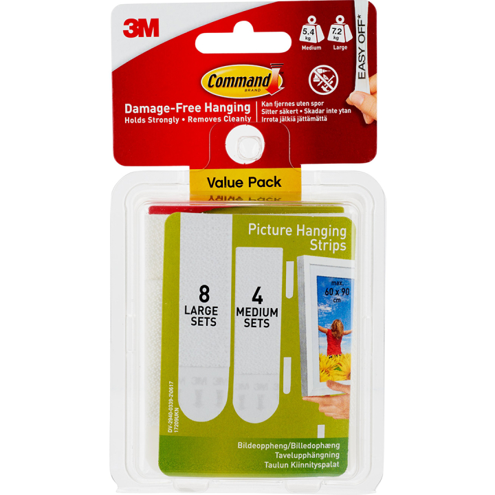 Command Tavelupphängning Strips Value Pack Medium/Large i gruppen Skapande & Hobby / Organisera / Ramar / Tavelupphängning hos Pen Store (135684)