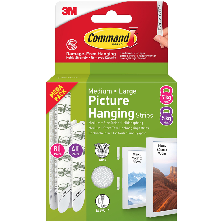Command Tavelupphängning Strips Value Pack Medium/Large i gruppen Skapande & Hobby / Organisera / Ramar / Tavelupphängning hos Pen Store (135684)