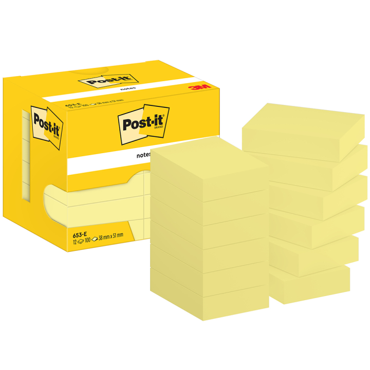 Post-it 38x51 Gul 12-pack i gruppen Papper & Block / Skriva och anteckna / Post-it och notisblock hos Pen Store (135708)