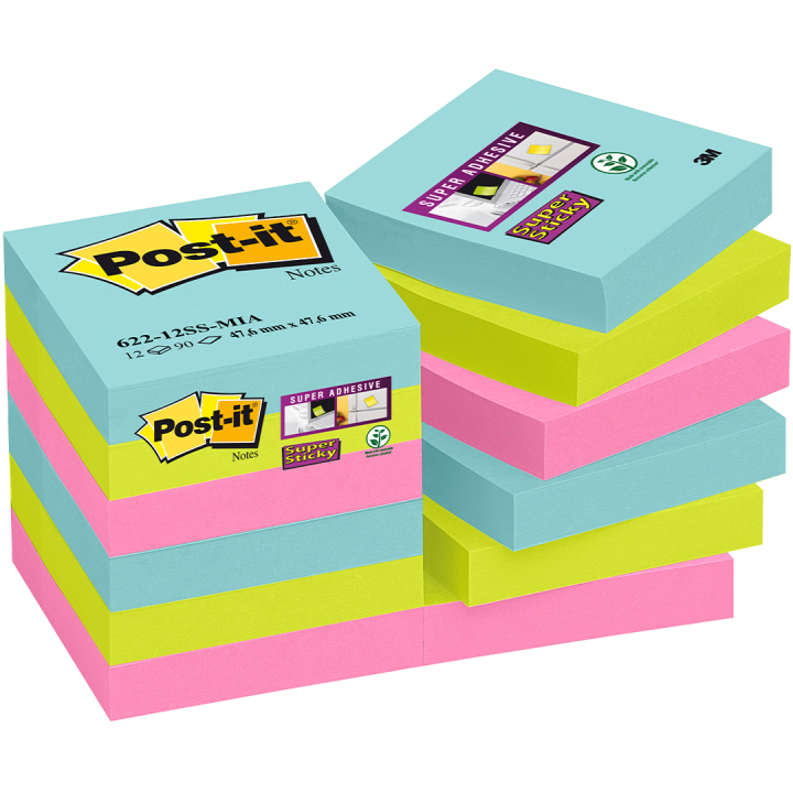 Post-it Super Sticky 47,6x47,6 Färgmix Cosmic 12-pack i gruppen Papper & Block / Skriva och anteckna / Post-it och notisblock hos Pen Store (135730)