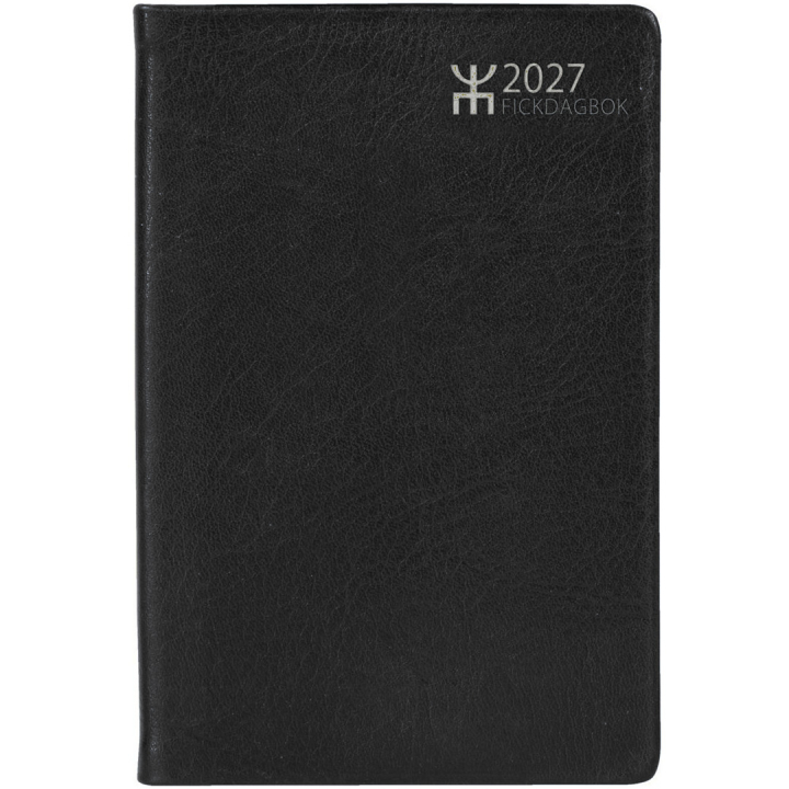 Kalender Fickdagbok Svart Konstläder i gruppen Papper & Block / Kalendrar och almanackor / 12-månaderskalendrar hos Pen Store (135874)