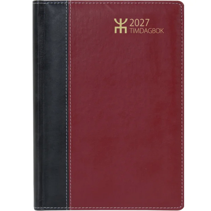 Kalender Timdagbok Röd/Svart i gruppen Papper & Block / Kalendrar och almanackor / 12-månaderskalendrar hos Pen Store (135888)