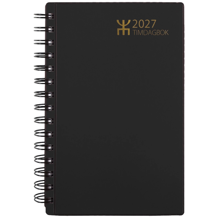 Kalender Timdagbok Svart Wire-O i gruppen Papper & Block / Kalendrar och almanackor / 12-månaderskalendrar hos Pen Store (135891)