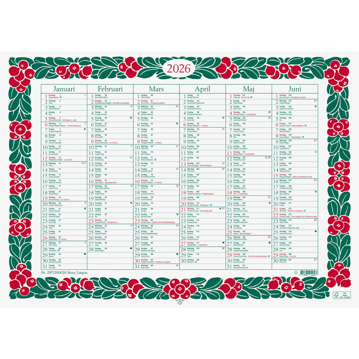 Kalender Stora Lingon i gruppen Papper & Block / Kalendrar och almanackor hos Pen Store (135903)
