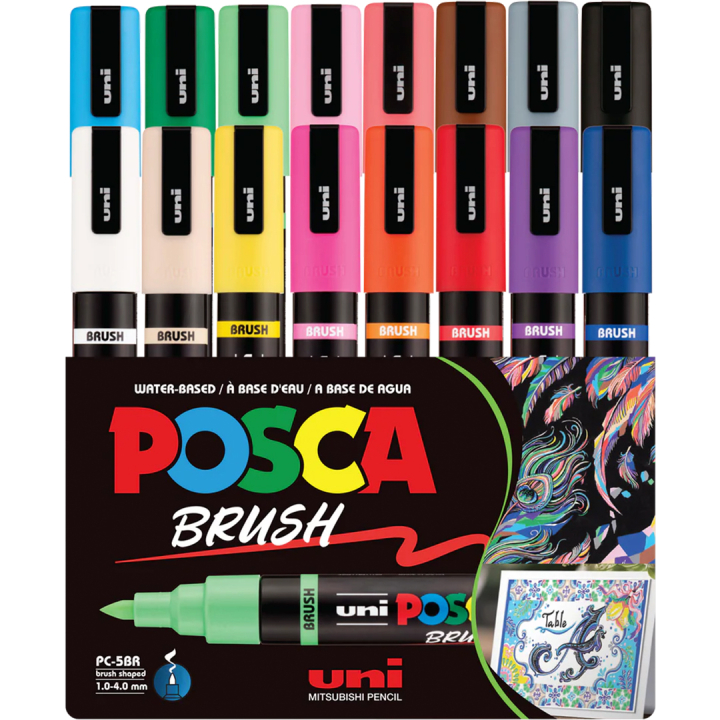 Posca Brush PC-5BR 16-set i gruppen Pennor / Konstnärspennor / Illustrationsmarkers hos Pen Store (135921)
