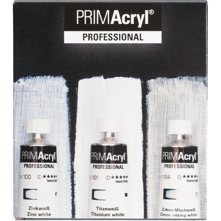 PRIMAcryl Akrylfärg 35 ml White 3-set i gruppen Konstnärsmaterial / Konstnärsfärger / Akrylfärg hos Pen Store (136015)