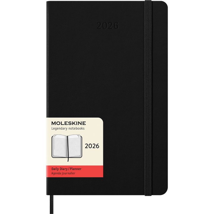 Kalender 12M Daily 2026 Hardcover Large Black i gruppen Papper & Block / Kalendrar och almanackor / 12-månaderskalendrar hos Pen Store (136081)