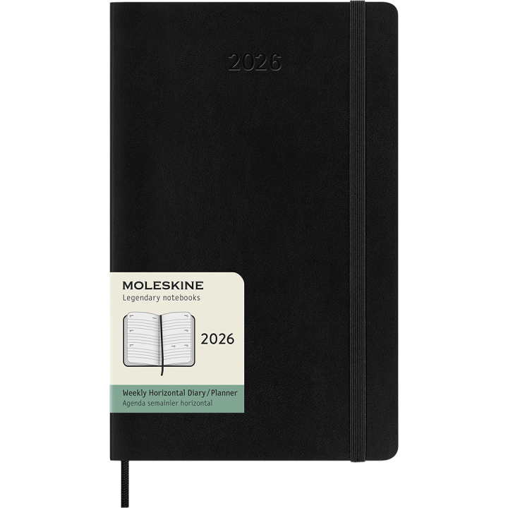 Kalender 12M Weekly Horizontal 2026 Softcover Large Black i gruppen Papper & Block / Kalendrar och almanackor / 12-månaderskalendrar hos Pen Store (136107)